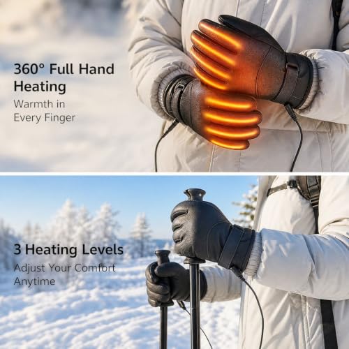 USB Heated Gloves Touchscreen Waterproof Winter Outdoor Winter Gloves - image 5