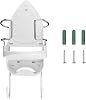DOUBLE 2 C Ironing Board Hanger Wall Mount Electric Iron Holder Iron and Ironing Board Storage Organizer Shelf with Removable Hooks for Household Bathroom Laundry Room (Black)