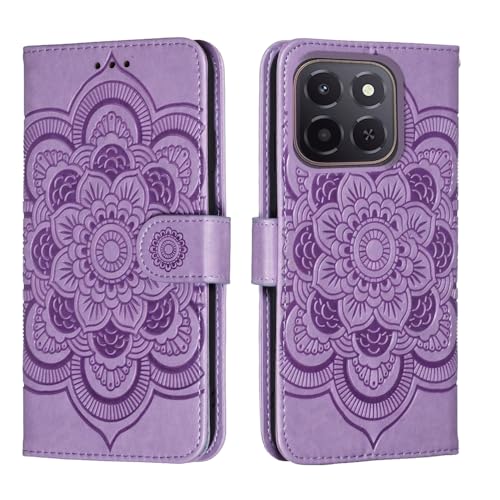 shingtomua for Honor X6a / X6b / X6c Case Wallet with Card Holder Kickstand Magnetic Soft Leather Flip Fold Cover for Honor X6c (Purple)