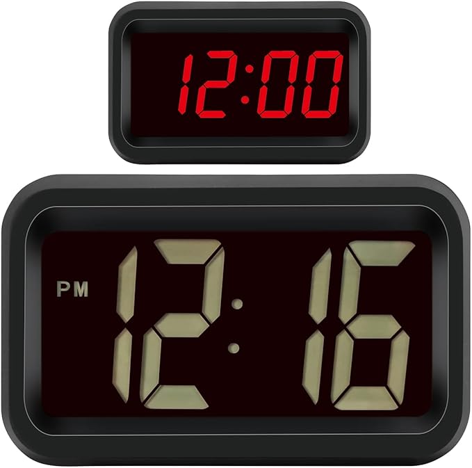 Timegyro Battery Powered Operated Small Digital Alarm Clock for Bedside