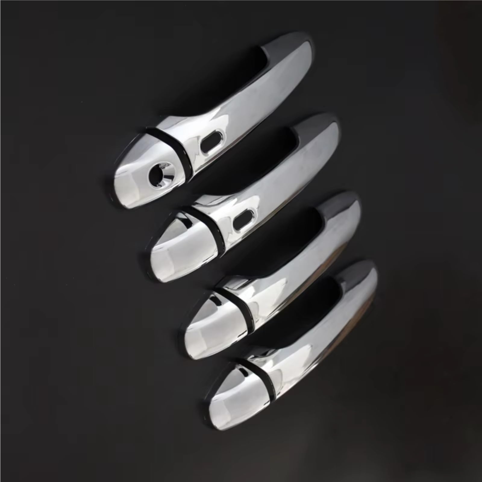 Zcxfdthf Chrome 2 Smart Hole Door Handle Covers Part Compatible With Toyota For Innova 2016-2025 For Rav4 2014-2025 Car Door Handle Covers Trim Exterior Parts Set(Chrome 2 Smart Hole)