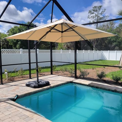 Purple Leaf 8ft Square Cantilever Patio Umbrella