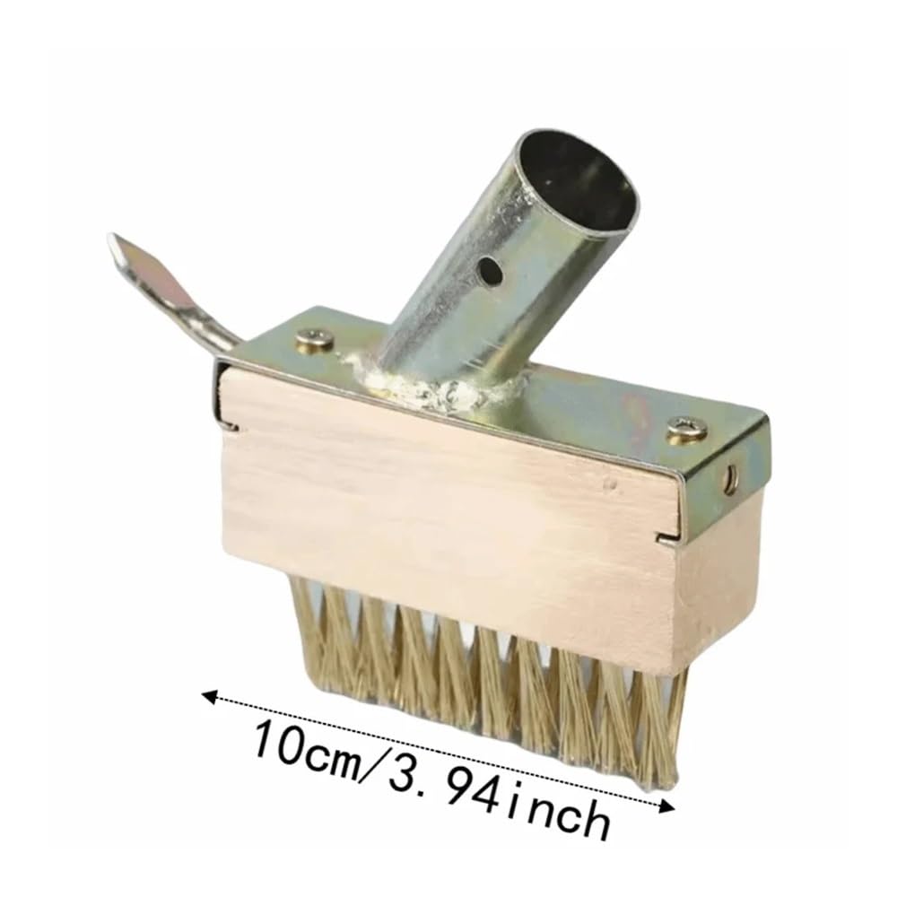 Brosse de désherbage à Manche en Bois Massif, Poils métalliques en Acier Inoxydable for Le Nettoyage des Fissures des allées de Jardin(Color 2)