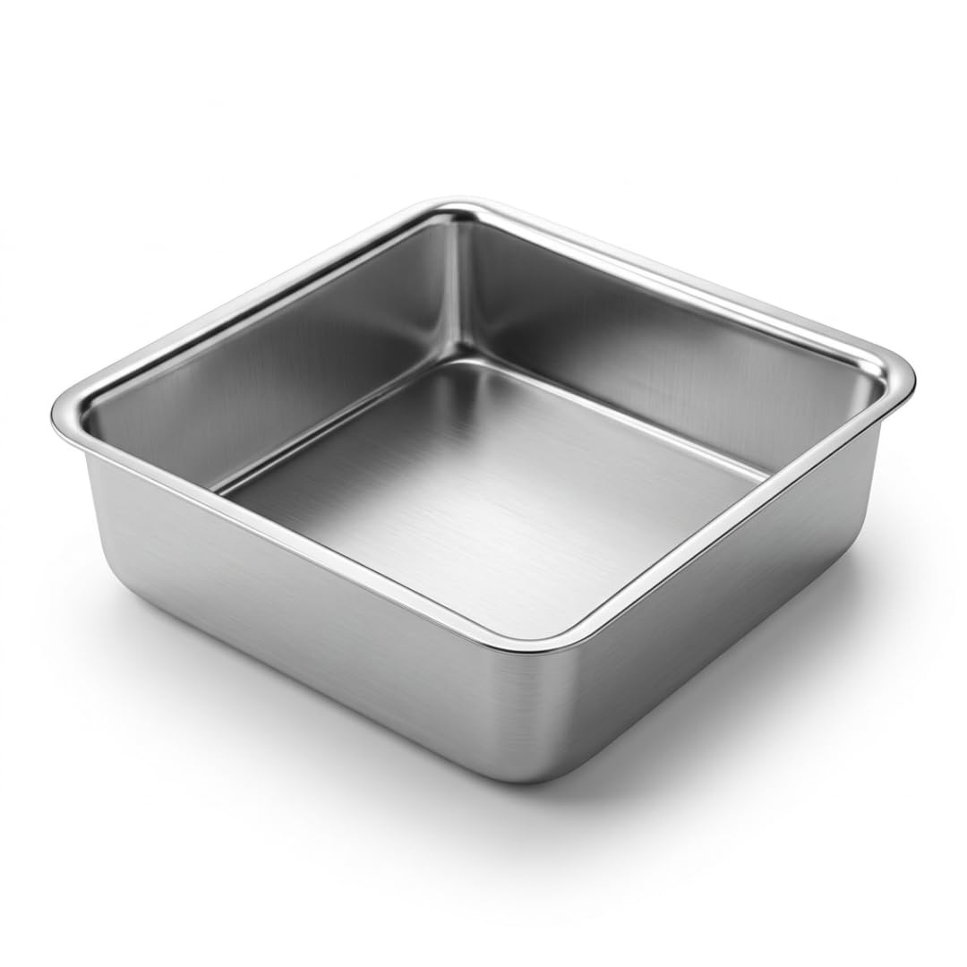 Aluminium Square Cake Mould Set of 1 (6 inch) | Tapered Cake Tin Food Grade Baking Trays | Oven, OTG Safe | Lightweight, Durable, Easy to Clean | Ideal for Cakes, Brownies, Pastries & Desserts-image-34