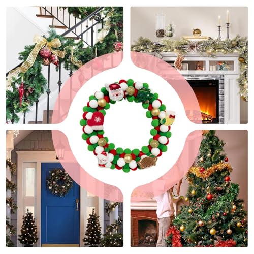 Couronne de vacances en feutre de 35 cm, cadeau de Noël idéal - 5