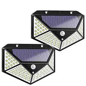 LED Solar Lights Outdoor, Motion Sensor Solar Lights Outdoor Wireless IP 65 Waterproof,Solar Security Lights with 3 Switch Modes for Garden Fence Patio Garage,Driveway(2 pcs)