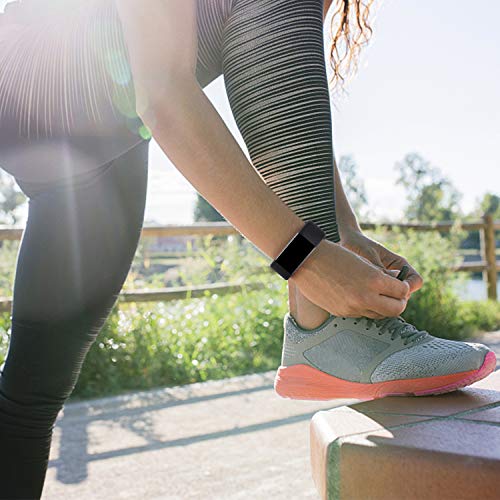 Mugust Compatible With Fitbit Charge 4 Bands/Charge 3 Bands For Women Men, Breathable Sport Silicone Soft Waterproof Replacement Wristbands Strap For Fitbit Charge 4/Charge 3 Fitness Activity Tracker-3 Pack (Black/Navy Blue/Plum, Small) #TOP3