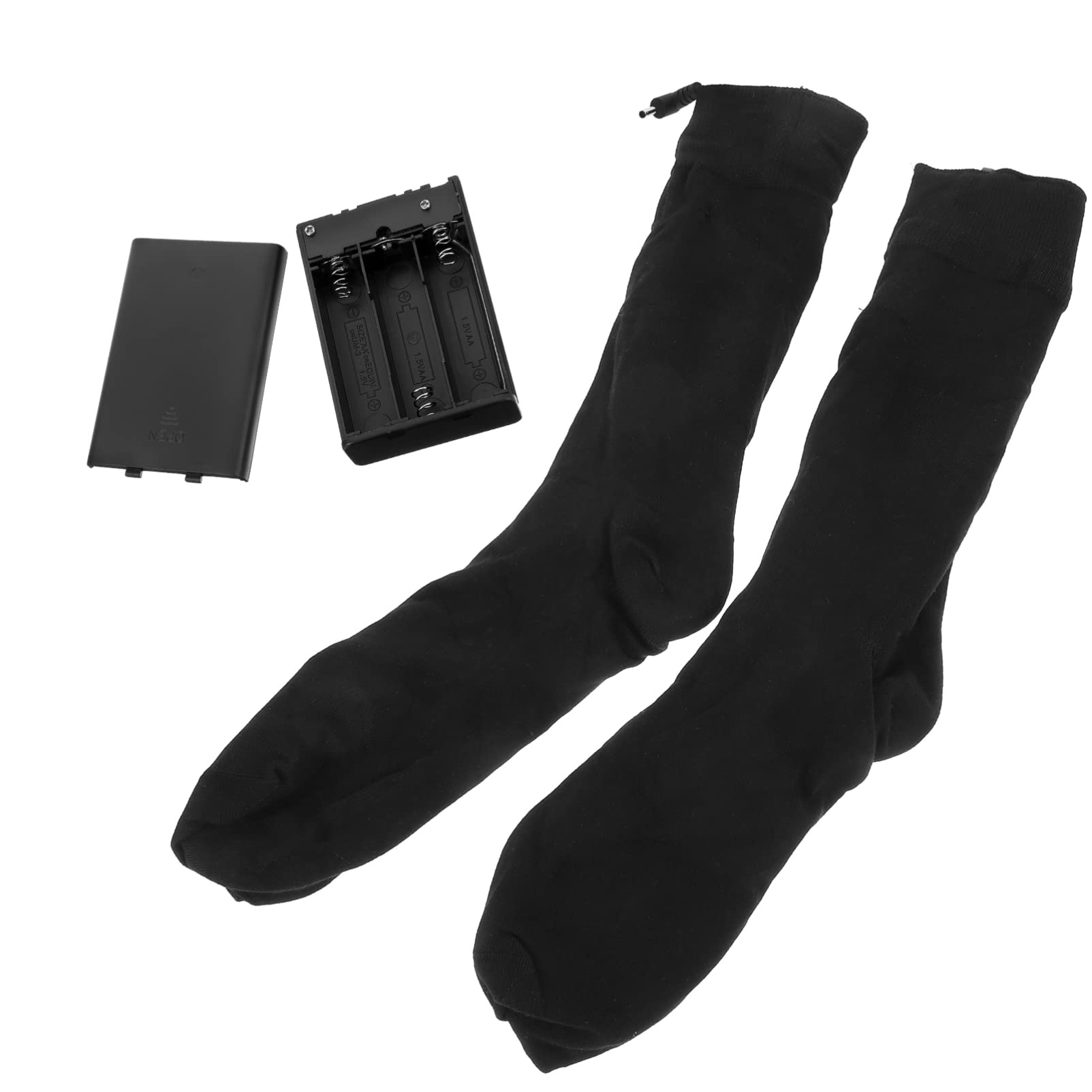 INOOMP 2 Paar Schicht Wärmende Warme Winterwärmer für Camping Praktische Batterie Dicke Motorräder Fuß Ski Schwarze Baumwolle Doppelsocke Wandern Thermo Männer Exquisite Elektrische Frau