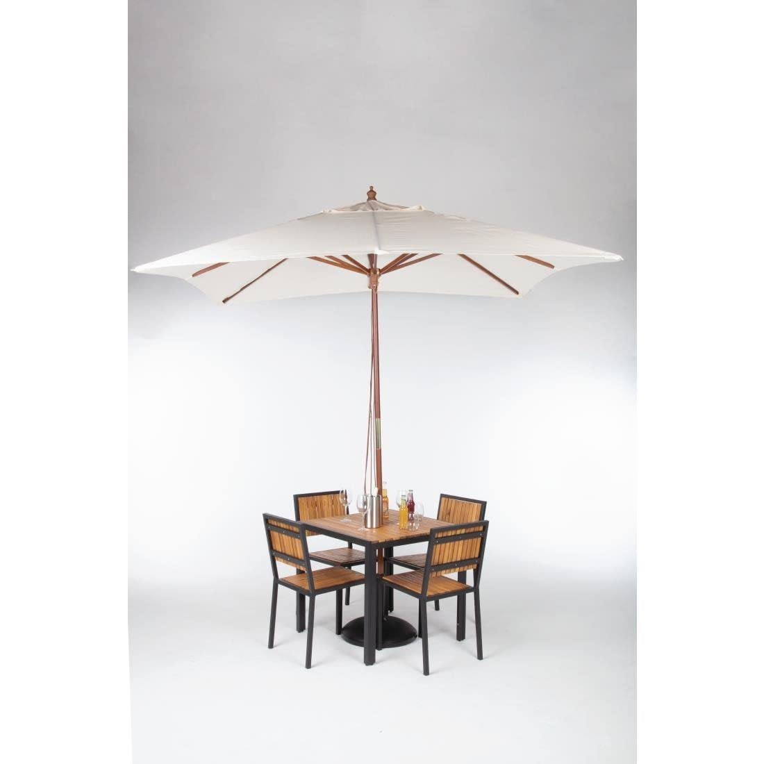 Bolero GH988 Parasolà poulie simple carré Crème 2,5 m de diamètre