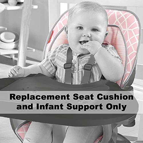Image of Replacement Pad for Fisher-Price Space-Saver Highchair - GDK25 ~ Deluxe Model ~ Pink Gemstone Print ~ Replacement Seat Cushion and Infant Support