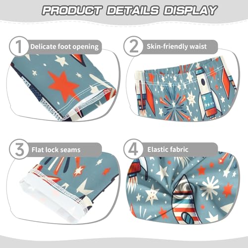 Bolaz Toddler Girls Leggings Printed Yoga Pants Leggings Rocket Fireworks for Kids3