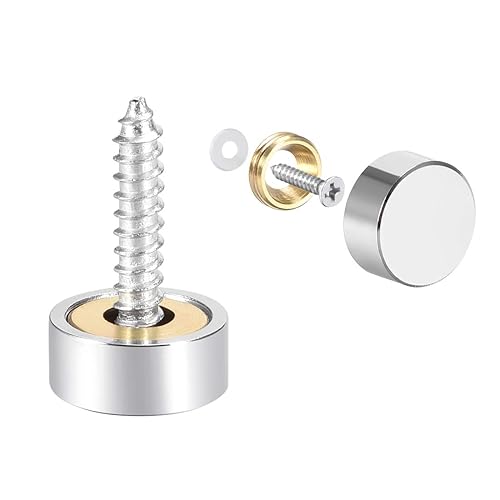 uxcell Tornillos de espejo tapas decorativas cubierta clavos acero inoxidable pulido 0.472 in 2pcs