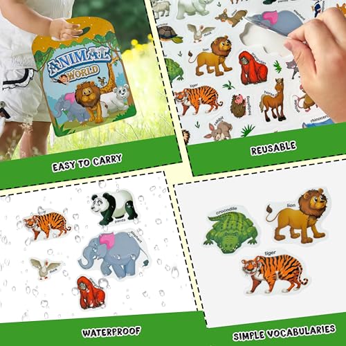 Pegatinas de gel para ventanas reutilizables y extraíbles de granja 4