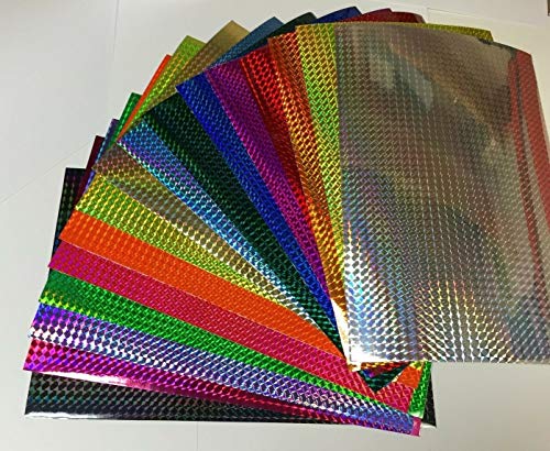 Roll of Prism Sign Vinyl, Holographic 1/4'' Mosaic, Self-Adhesive (Sample Pack, 3 inch x 4 inch Sheets)
