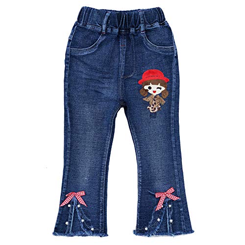 Peacolate 4-9T Infant Little Kids Girls Embroidery Jeans Denim Pants