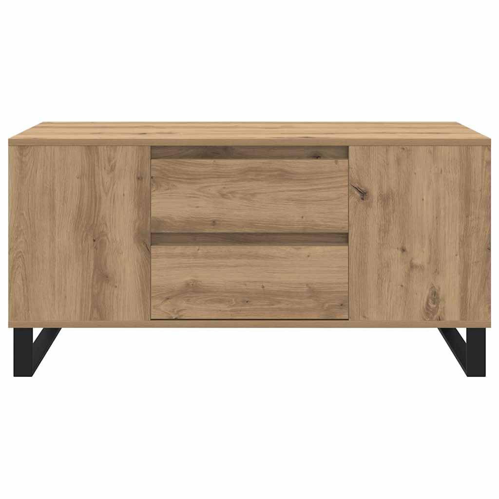 Mesa de centro de roble Artisan, 102 x 44,5 x 50 cm, material de madera, estructura de madera robusta, diseño moderno, estantería que ahorra espacio para pequeñas salas de estar, balcones y
