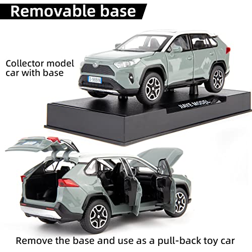 Modelo de auto WAKAKAC 1:32 RAV4 de metal con luz y sonido miniatura 4