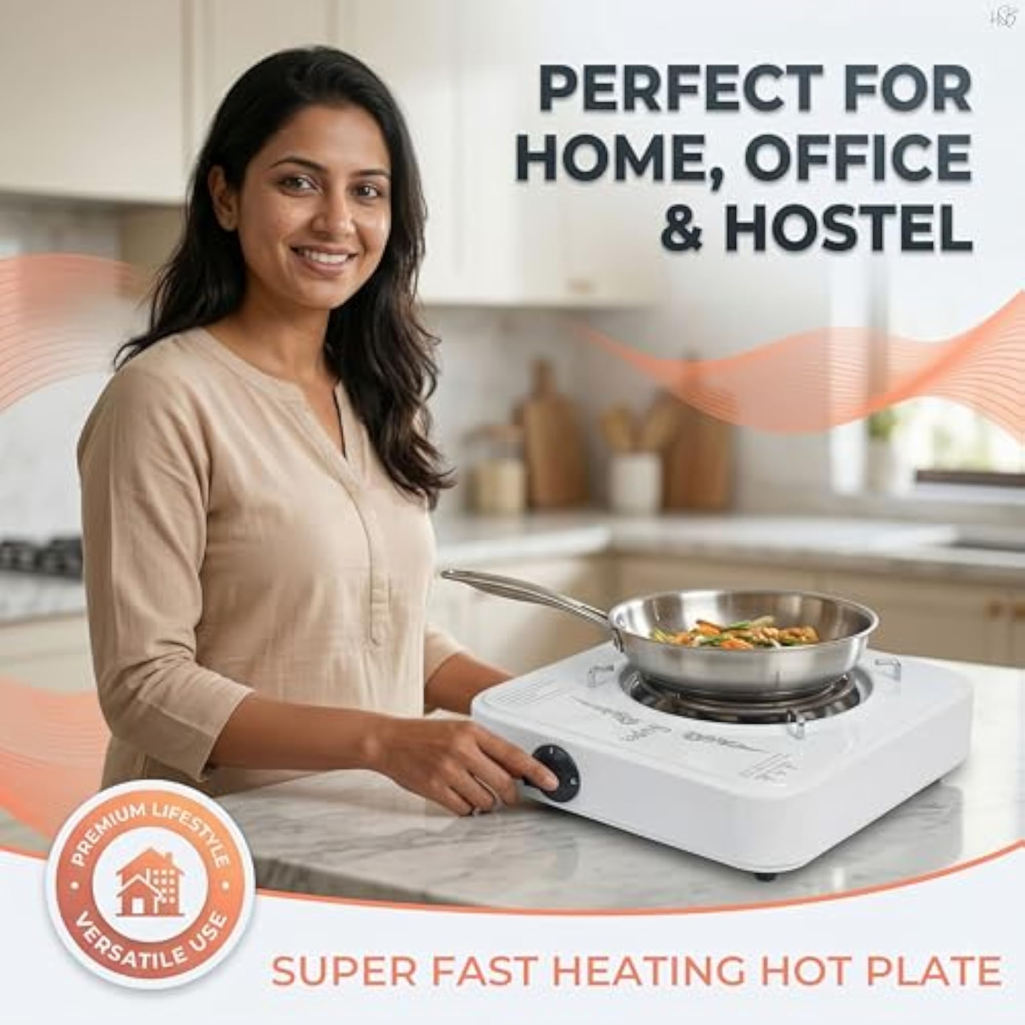 2000W Portable Single Burner Hot Plate with Adjustable Temperature Control