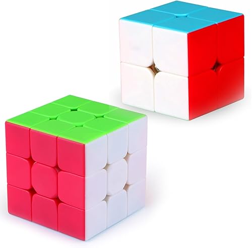 Juego de combinación de dos piezas, juguete de cubo de velocidad 2x2x2 + cubo de velocidad 3x3, cubo de velocidad mágico, juego de rompecabezas de
