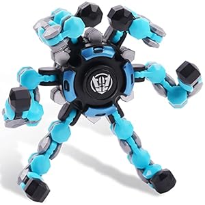 Ainiv Fingertip Spin Top Toy, sensorische fidget-spinner, spinner speelgoed, transformeerbaar mechanische spinner tol stressverminderend speelgoed, cadeau voor kinderen en volwassenen (blauw)