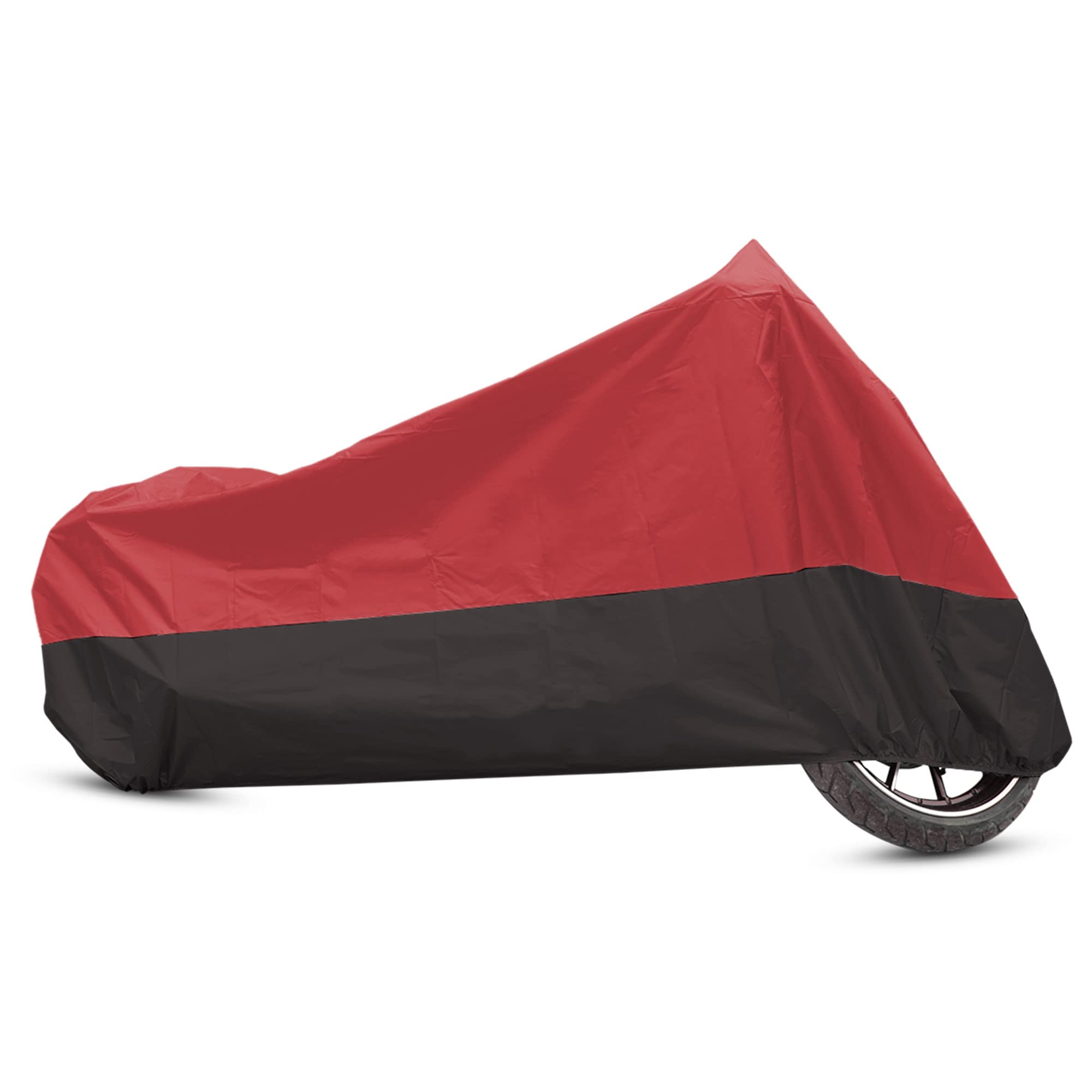 uxcell Motorcycle Cover Motorbike Full Cover Outdoor Rain Dust Protector 190T L Red Black for Touring Cruiser Scooters Universal