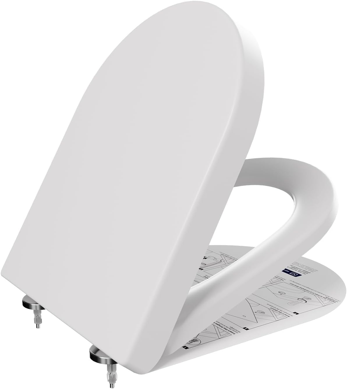 CECIPA Universal Toilet Lid with Soft-Close Mechanism, Duroplast Toilet Seat, Antibacterial Toilet Seat with Quick Release Function