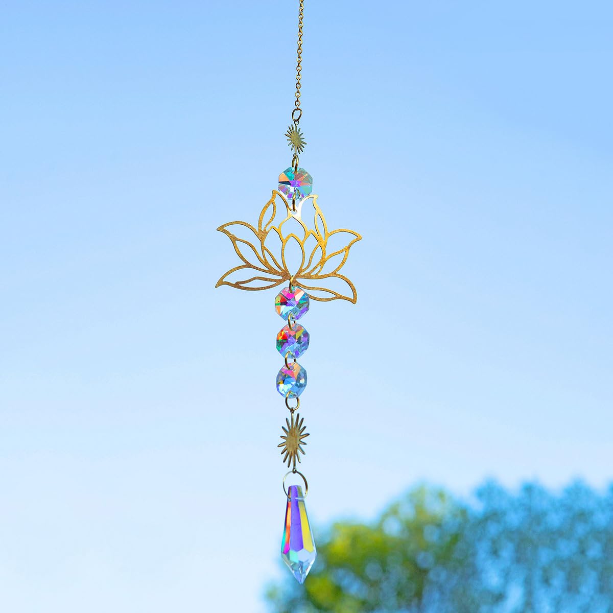 Crystal Flower Charm, Crystal Sun Catcher, Crystal-Charm Restor-remolque, Prismas Inusuales Reutilizables, Fabricantes de arco con Sol Y Metal