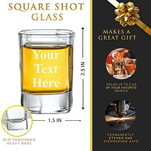 My Personal Memories, Custom Personalized 2 oz Square Shot Glass - Customized with Your Text
