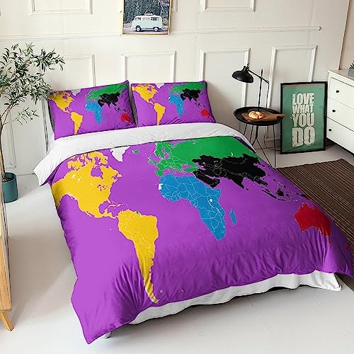 Parure de lit World Map housse de couette double 200x200cm - 7