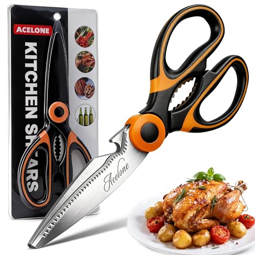 Acelone Kitchen Shears Premium Heavy Duty Shears Ultra Sharp Stainless Steel Multi-function Kitchen Scissors for Chicken/Poultry/Fish/Meat/Vegetables/Herbs/BBQ