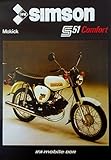 simson mokick star  Schönes Prospekt Simson Mokick S 51 Comfort 50 ccm - DDR STIL 1986 VEB SUHL