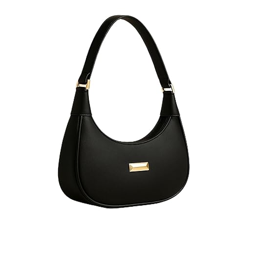 Bolsa Feminina Meia Lua Pequena Elegante para Ombro e Mão, Alça Curta Estilo Moderno Bolsa Casual Versátil para Passeio, Festa, Dia a Dia