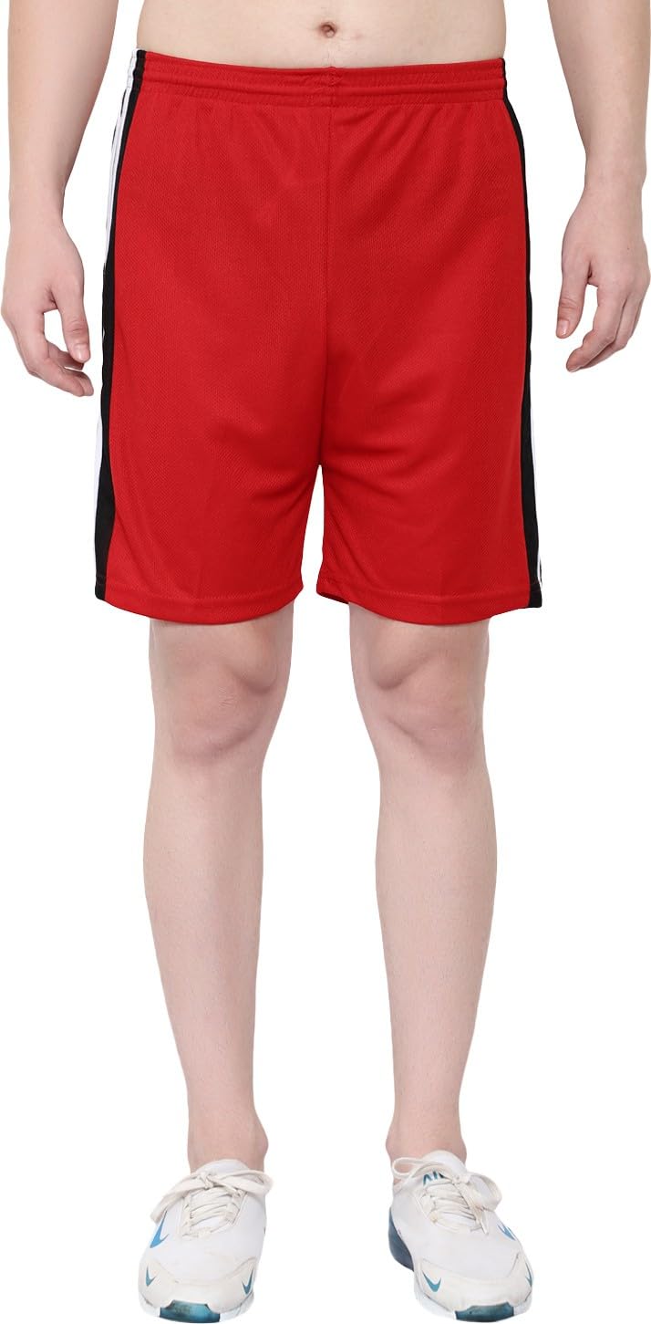 Solid Men Red Regular Shorts S-JAL_725-Red-image-0