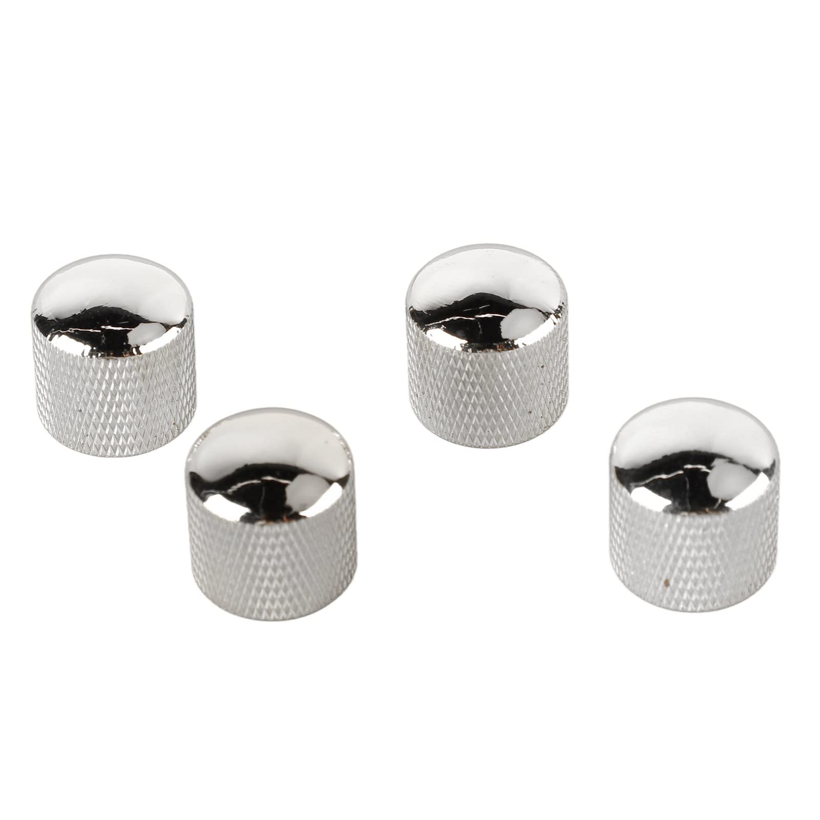 4Pcs Guitar Knob Set, Metal Volume Tone Dome Control Knob, Brightly Colored with Classical Elegance, Easy to Install Standard Size Knobs for Electric and Acoustic Guitars, Sturdy a (GD101 Chrome)