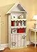 Fantasy Fields - Cracked Rose Thematic Kids Wooden Bookshelf with Storage, Imagination Inspiring with Roof and Rence Details House Shape Bookcase, Lead Free Water-Based Paint