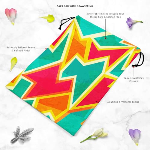 Image of ArtzFolio Bright Mosaic | Reusable Sack Bag | Bag for Gym, Storage, Vegetable & Travel