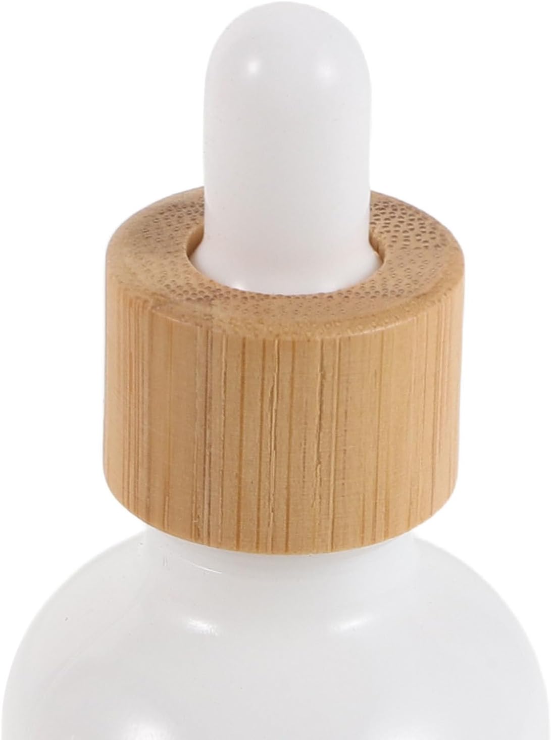 4pcs Dropper Bottles for Essential Oils - Glass Perfume Sample Size Vials with Bamboo Cap - White Refillable Containers for Home Travel 50 ml