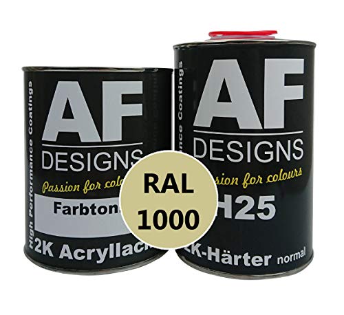 Alex Flittner Designs - Juego de barniz acrílico 2K RAL 1000 en tonos verdes, 11,5-7 kg, acabado satinado, mate, para máquinas de madera, pintura industrial, camiones y camiones