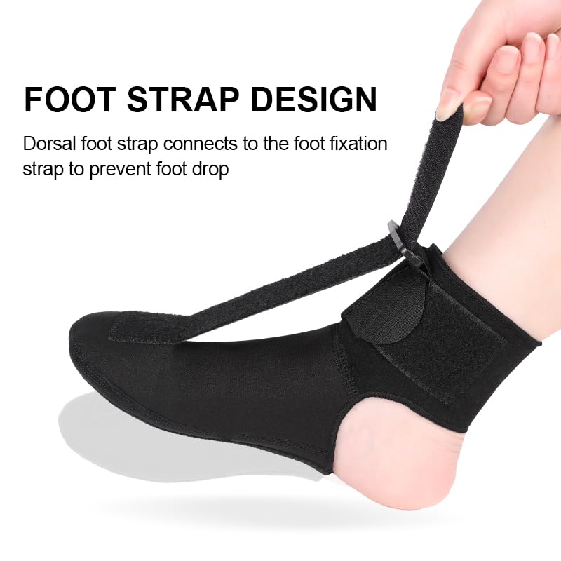 Plantar Fasciitis Night Splint Socks - Soft Plantar Fasciitis Relief Brace for Heel Spurs, Achilles Tendonitis & Foot Drop - Comfortable Sleep Foot Brace for Women and Men Black-M