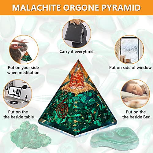 Anaya Agate Crystal Pyramid – Handmade Malachite Orgone Pyramid – Healing Crystals And Stones Copper Pyramid Ideal For Meditation, Yoga – Promotes Spiritual Balance And Relaxation #TOP5