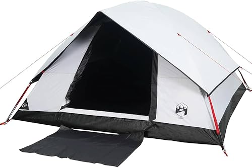 Miniatura 6 de YAFF Tienda de campaña familiar Domo para 6 personas, tela opaca blanca impermeable, artículos deportivos, recreación al aire libre, camping y