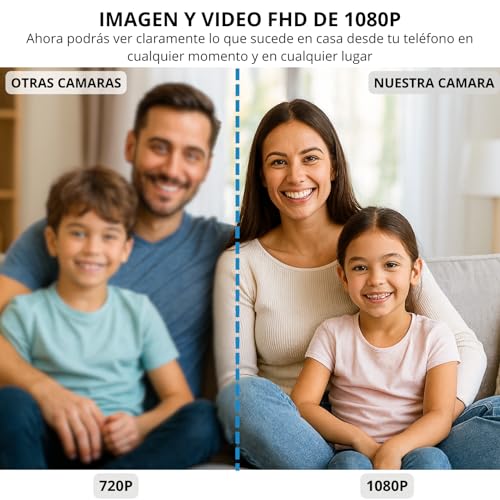 Camara Espia. Pack Cámara Vigilancia Wifi Interior/Exterior(2.4GHz)+SD 32GB | Camara Mini Oculta Seguridad | Sensor Movimiento | Vigilancia para Bebe, Perros, Coche | Inalambrica a Bateria, Sin Cables - imagen 5