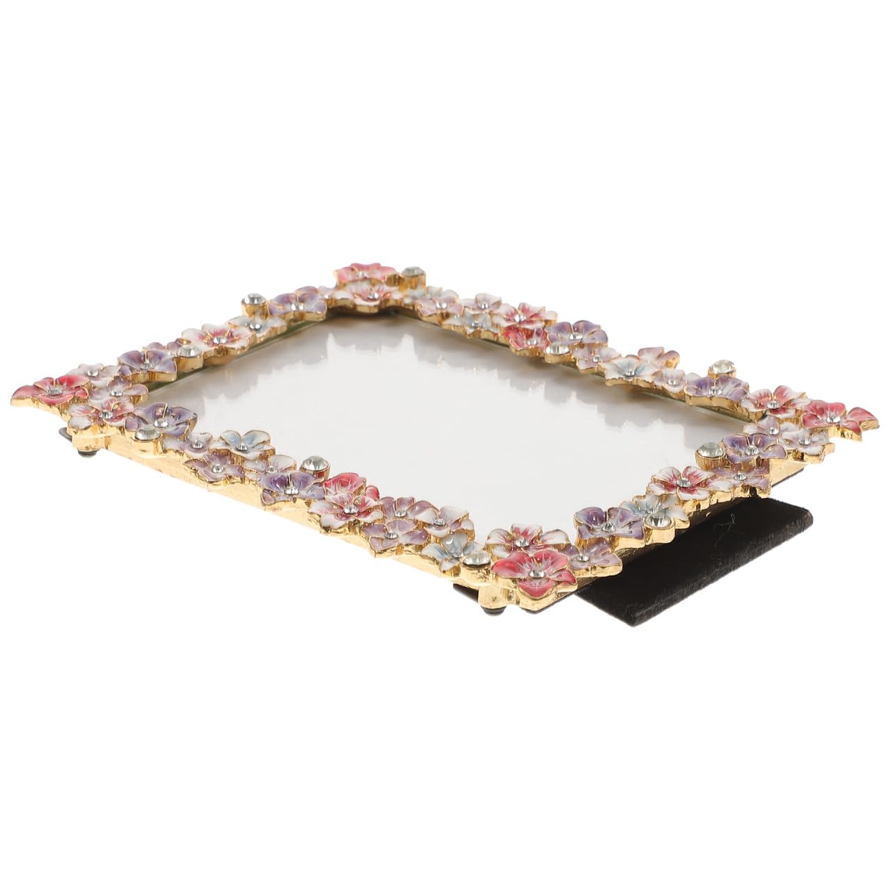 ULTECHNOVO Marco de Fotos Creativo Portafotos Decorativo para Fotos de 5 Pulgadas Metal Vidrio y Madera Diseño Floral Resistente a Roturas Estilo Rural y Retro para Decoración del Hogar