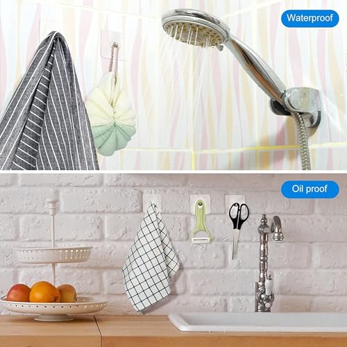 Image of Maxxic Labaratories (30 pcs) Self Adhesive Wall Hooks Heavy Duty for Hanging | Nail Free Sticky Hooks for Wall Heavy Items Without Drilling, Transparent Wall Hanger Hook