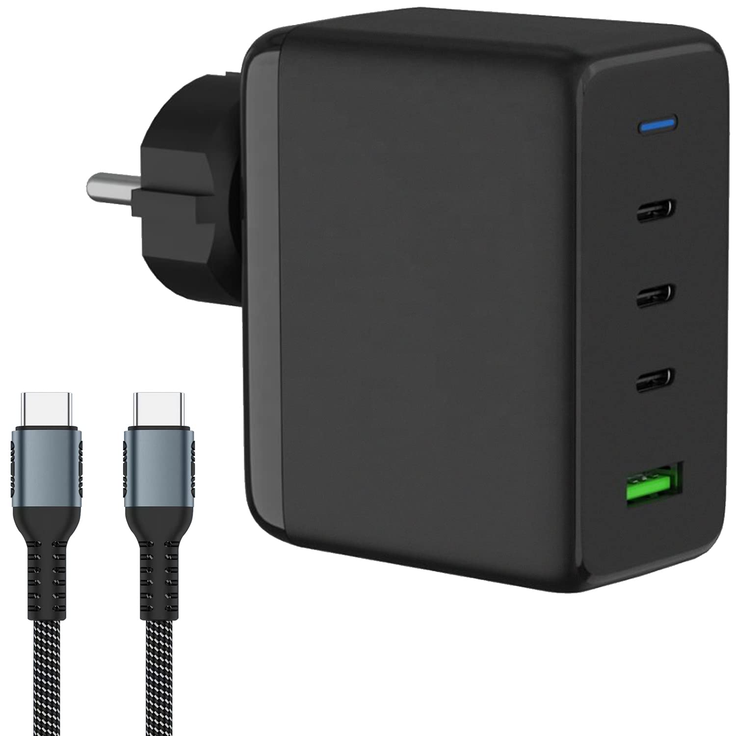 Cargador USB C 150W, Carga Rápida PD+QC Pared, Adaptador Móvil