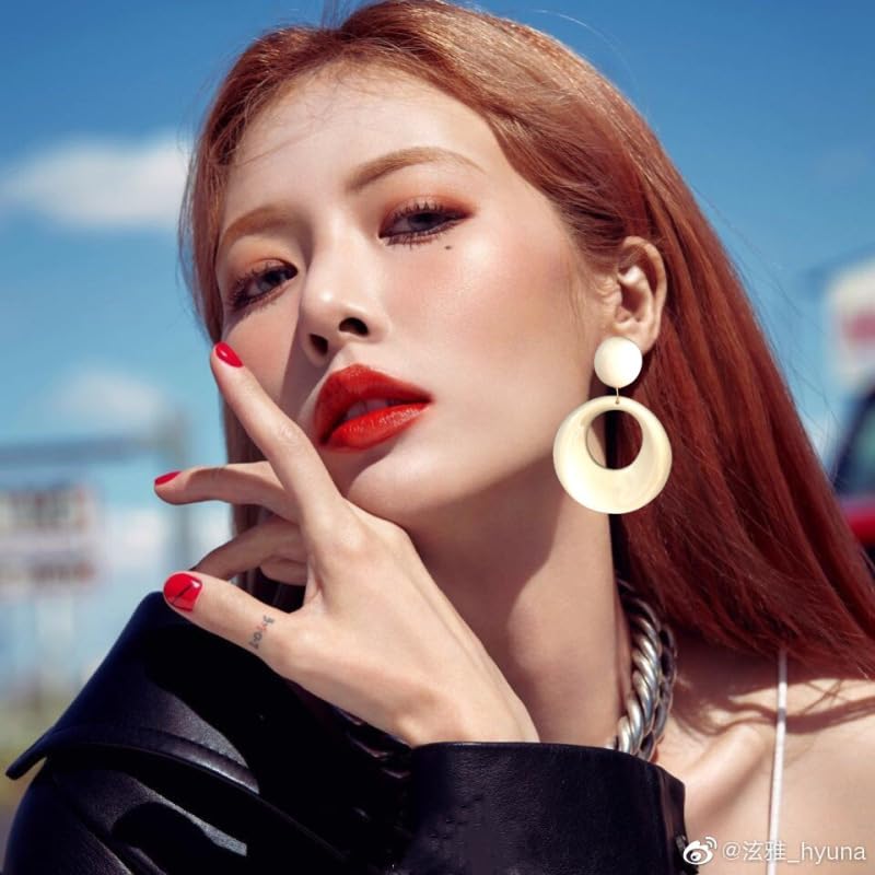 70s White Acrylic Hollow Large Hoop Earrings Solid Color Dangle Earrings Simple Vintage Earrings Jewelry Gift for Women2