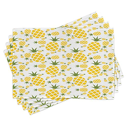 Lunarable SER_10561 Pineapple Place Mats Set Of 4 cover