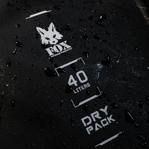 FOX OUTDOOR PRODUCTS Super Heavy Weight Dry Bag – Bolsa seca impermeable de PVC con cierre enrollable y asas, capacidad 40 litros, color negro miniatura 2