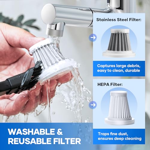 image for SakerPlus Mini Vacuum Cleaner, 3 in 1 Car Vacuum Cleaner High Power, 1