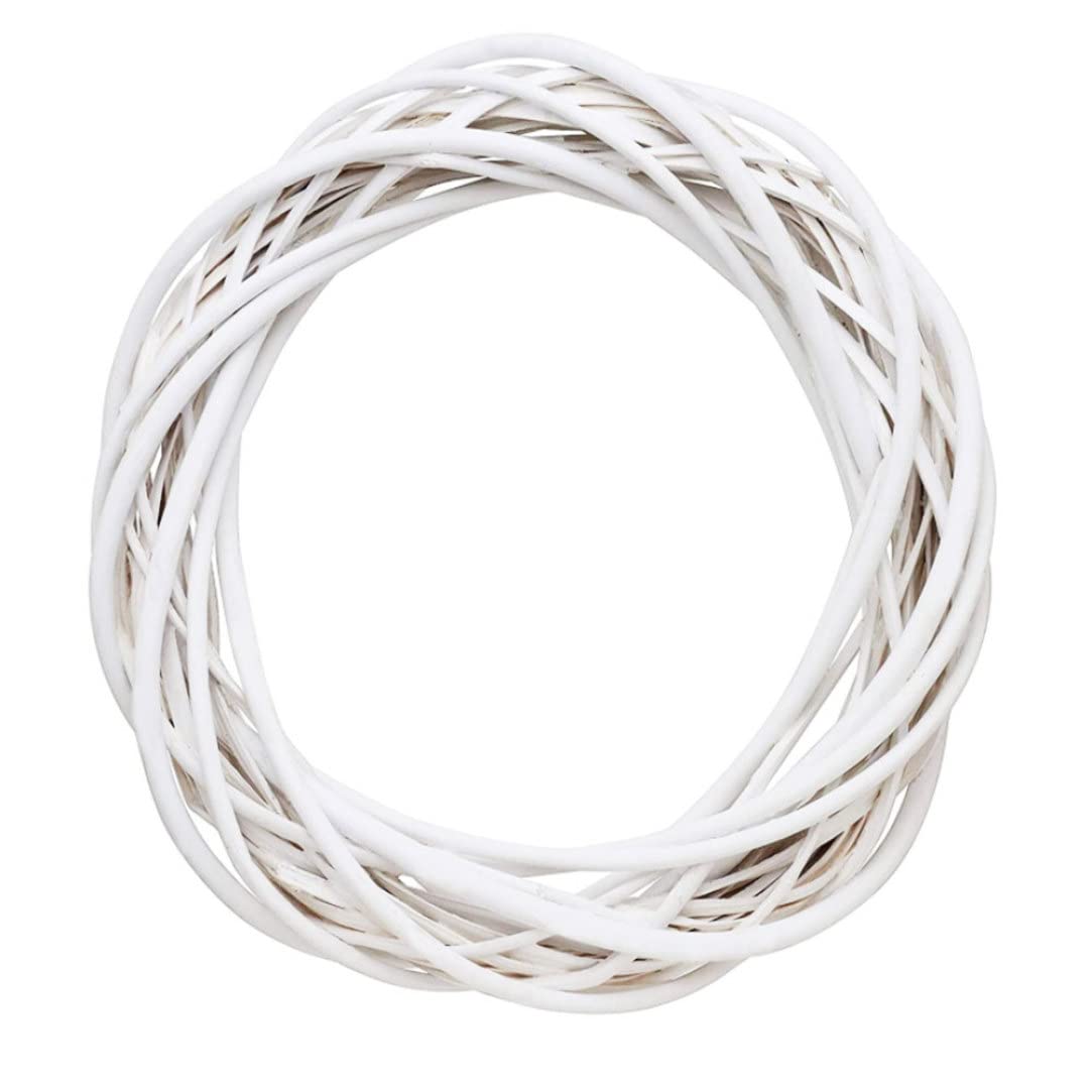 Licsaliwe 20Cm Natural Wicker Wreath Ring Rattan Vine Floral Hoop For Christmas Craft Decor